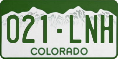 CO license plate 021LNH