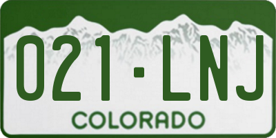 CO license plate 021LNJ