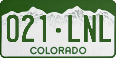 CO license plate 021LNL