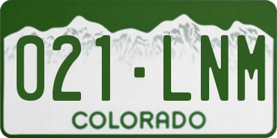 CO license plate 021LNM