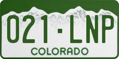 CO license plate 021LNP