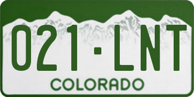 CO license plate 021LNT