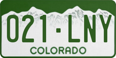 CO license plate 021LNY