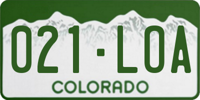 CO license plate 021LOA