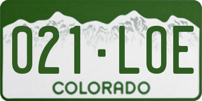 CO license plate 021LOE
