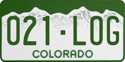 CO license plate 021LOG