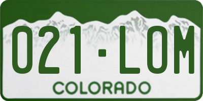 CO license plate 021LOM