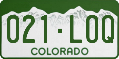 CO license plate 021LOQ