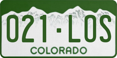 CO license plate 021LOS