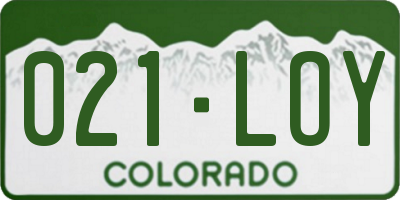 CO license plate 021LOY
