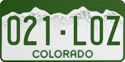 CO license plate 021LOZ