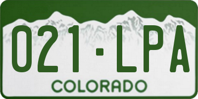 CO license plate 021LPA