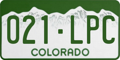 CO license plate 021LPC