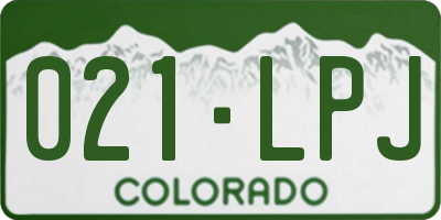 CO license plate 021LPJ