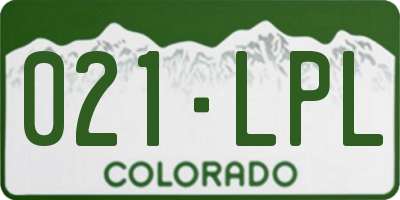 CO license plate 021LPL