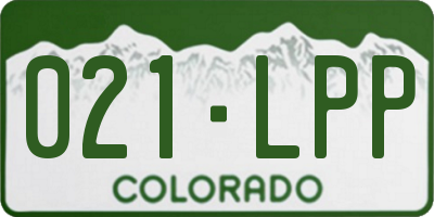 CO license plate 021LPP