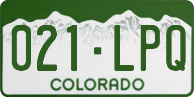 CO license plate 021LPQ