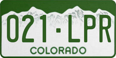 CO license plate 021LPR
