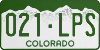CO license plate 021LPS