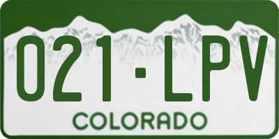 CO license plate 021LPV