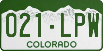 CO license plate 021LPW