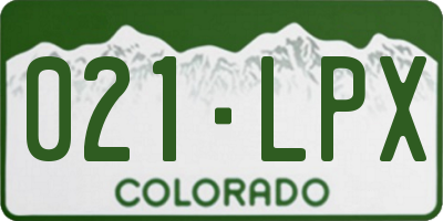 CO license plate 021LPX