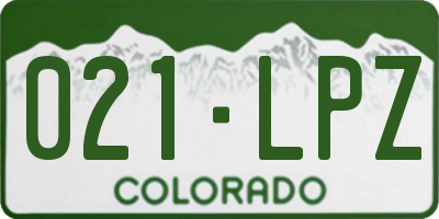 CO license plate 021LPZ