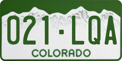 CO license plate 021LQA