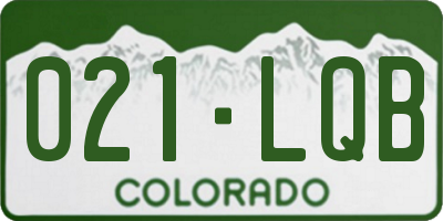 CO license plate 021LQB