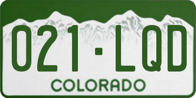 CO license plate 021LQD