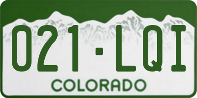 CO license plate 021LQI
