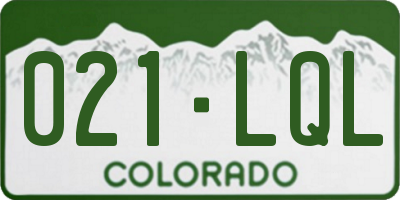 CO license plate 021LQL
