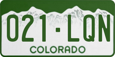 CO license plate 021LQN