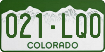 CO license plate 021LQO