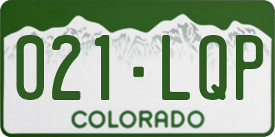 CO license plate 021LQP