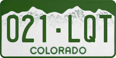 CO license plate 021LQT