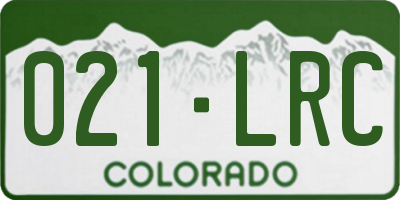 CO license plate 021LRC