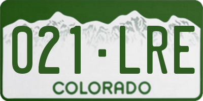 CO license plate 021LRE