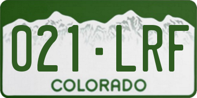 CO license plate 021LRF