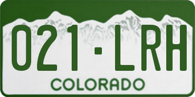 CO license plate 021LRH
