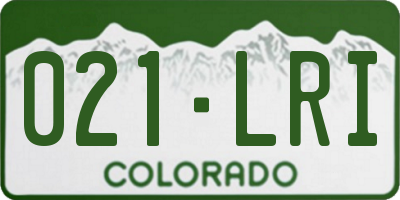 CO license plate 021LRI