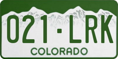 CO license plate 021LRK