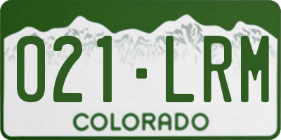 CO license plate 021LRM