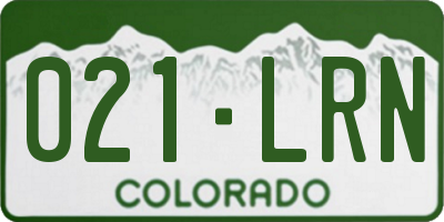 CO license plate 021LRN