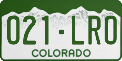 CO license plate 021LRO