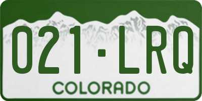 CO license plate 021LRQ