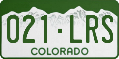 CO license plate 021LRS