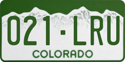 CO license plate 021LRU