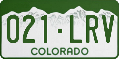 CO license plate 021LRV