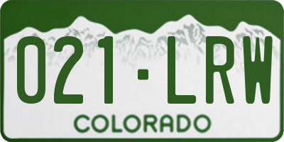 CO license plate 021LRW